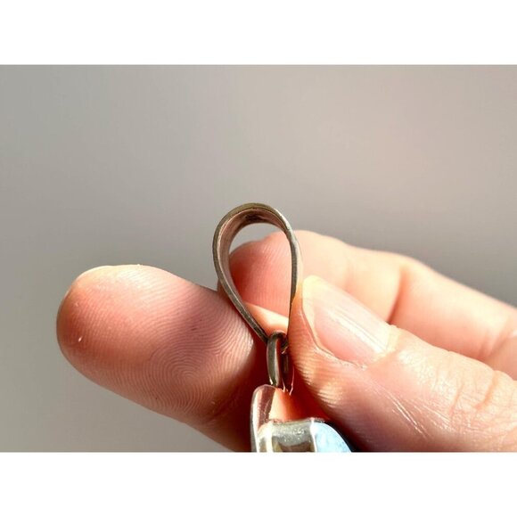 Lapis Lazuli Gemstone Square Sterling Silver Southwest 925 Vintage Pendant - Picture 9 of 10